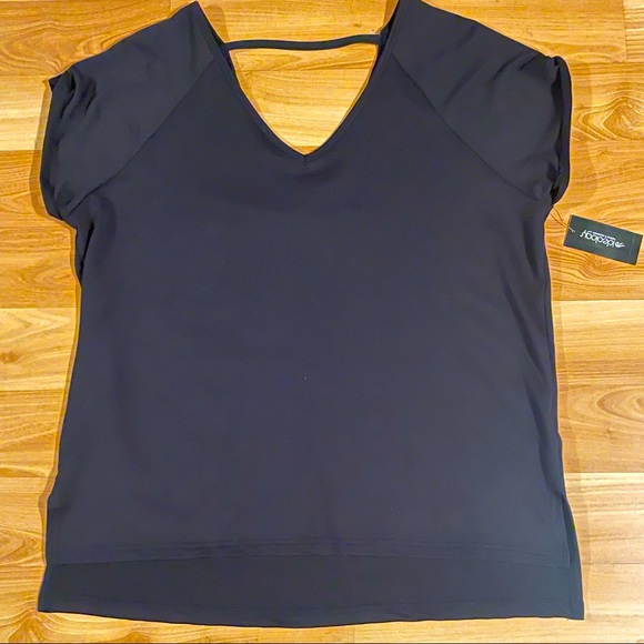 NWT- BLACK -IDEOLOGY V-BACK TEE SHIRT - Picture 2 of 9